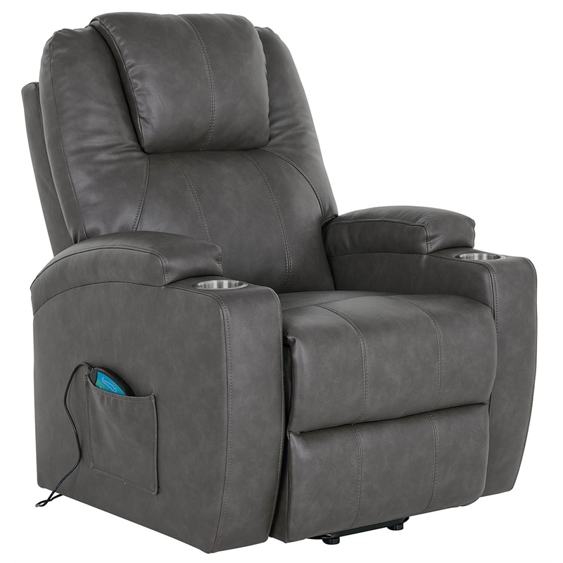 Faux Leather Power Lift Recliner Chair with Massage and Heating