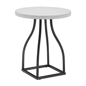 kenner round white top wood table with curved legs