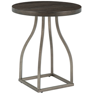 kenner round black wood top table with curved legs