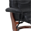 Clarita Leather Swivel Recliner with Matching Ottoman in Black
