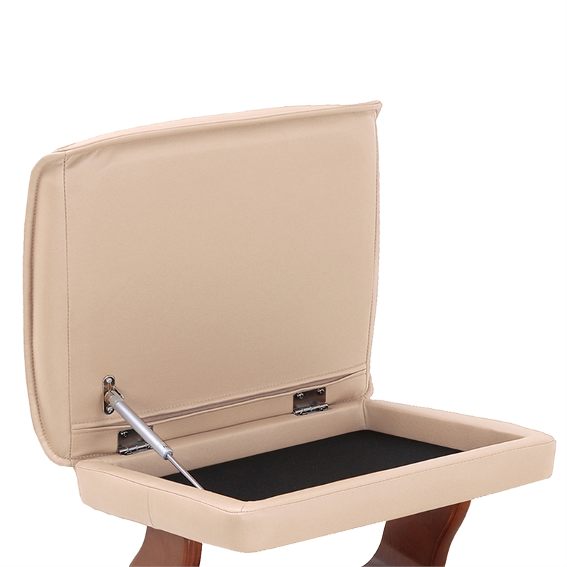 Alister Leather Swivel Recliner with Storage Ottoman in Taupe