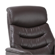 Callano Leather Swivel Recliner with Storage Ottoman in Brown