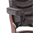 Callano Leather Swivel Recliner with Storage Ottoman in Brown