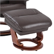 Callano Leather Swivel Recliner with Storage Ottoman in Brown