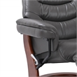 Callano Leather Swivel Recliner with Storage Ottoman in Grey