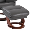 Callano Leather Swivel Recliner with Storage Ottoman in Grey