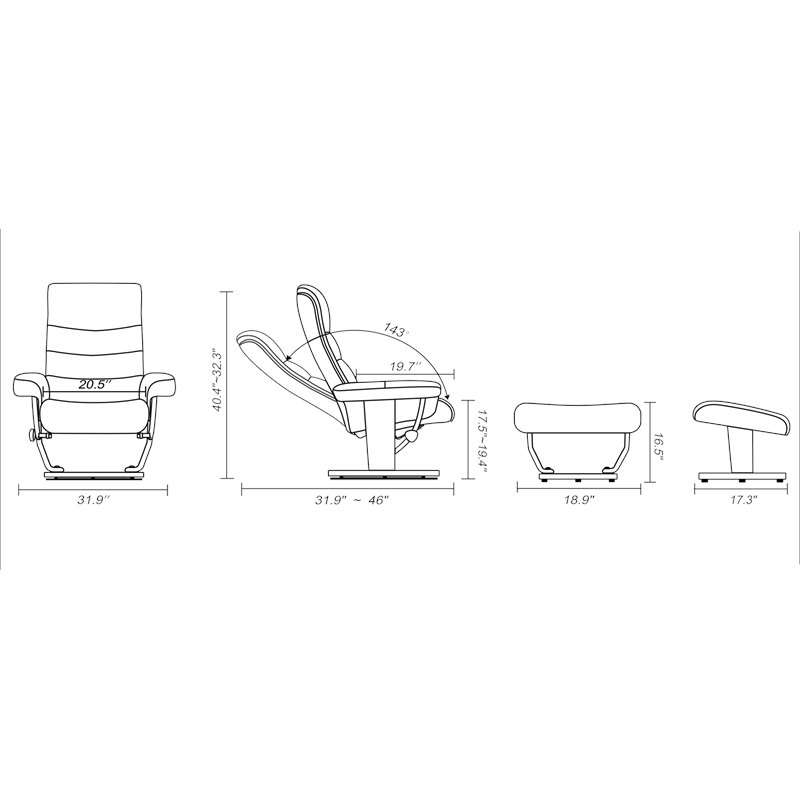 Devoe Swivel Recliner with Matching Ottoman