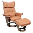 Elisia Leather Swivel Recliner with Matching Ottoman