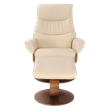 Mecella Leather Swivel Recliner with Matching Ottoman