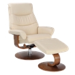 Mecella Leather Swivel Recliner with Matching Ottoman