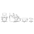 Ortona Leather Swivel Recliner with Matching Ottoman
