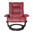 Rosagno Leather Swivel Recliner with Matching Ottoman