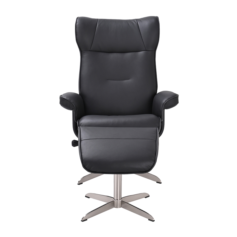 Sirrola Leather Recliner with Matching Ottoman