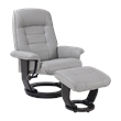 Sonego Leather Swivel Recliner with Matching Ottoman