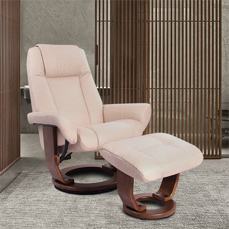 Tempe Fabric Swivel Recliner with Matching Ottoman