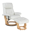 Muscat Leather Swivel Recliner with Matching Ottoman in White