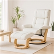 Muscat Leather Swivel Recliner with Matching Ottoman in White