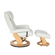 Muscat Leather Swivel Recliner with Matching Ottoman in White