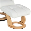 Muscat Leather Swivel Recliner with Matching Ottoman in White
