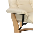 Muscat Leather Swivel Recliner with Matching Ottoman in Cream