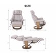 Theodora Swivel Recliner with Folding Chaise in Light Gray Fabric