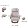Theodora Swivel Recliner with Folding Chaise in Light Gray Fabric
