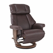 Theodora Swivel Recliner with Folding Chaise in Dark Brown Fabric