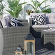 Direct Wicker Rattan Patio 6-Piece Conversation Sofa Sets in Gray with Cushions