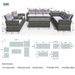 Direct Wicker Rattan Patio 6-Piece Conversation Sofa Sets in Gray with Cushions