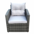 Direct Wicker Rattan Patio 6-Piece Conversation Sofa Sets in Gray with Cushions