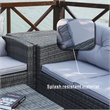 Direct Wicker Rattan Patio 6-Piece Conversation Sofa Sets in Gray with Cushions