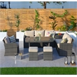 Direct Wicker 7-Piece Gray Rattan Patio Conversational Sofa Set with Cushion
