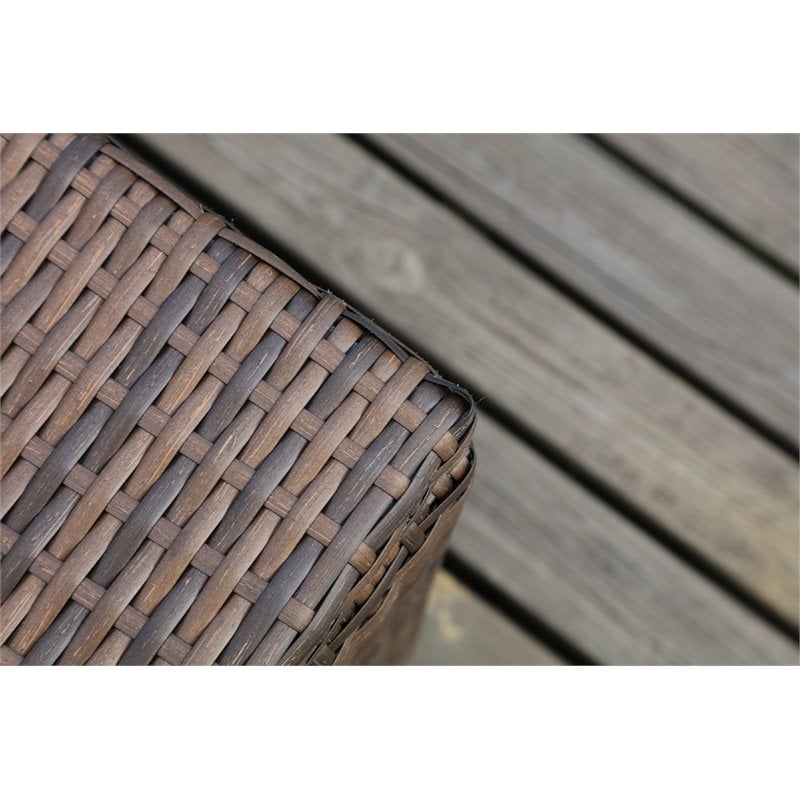 Direct Wicker 7-Piece Brown Rattan Patio Conversational Sofa Set with Cushion