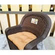 Direct Wicker 3PC Rattan Patio Bistro Set in Dark Brown with Brown Cushions