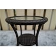 Direct Wicker 3PC Rattan Patio Bistro Set in Dark Brown with Brown Cushions
