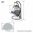 Direct Wicker Double Seat Patio Swing Chair with Gray Cushion
