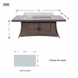 Direct Wicker Brown Aluminum Fire Pit Dining Table with Tempered Glass