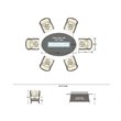 Brown Rattan 6 Seat Patio Furniture Oval Fire Pit Dining Table with Chairs