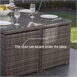 11-Pieces Brown Rattan Outdoor Dining Table with Beige Cushions