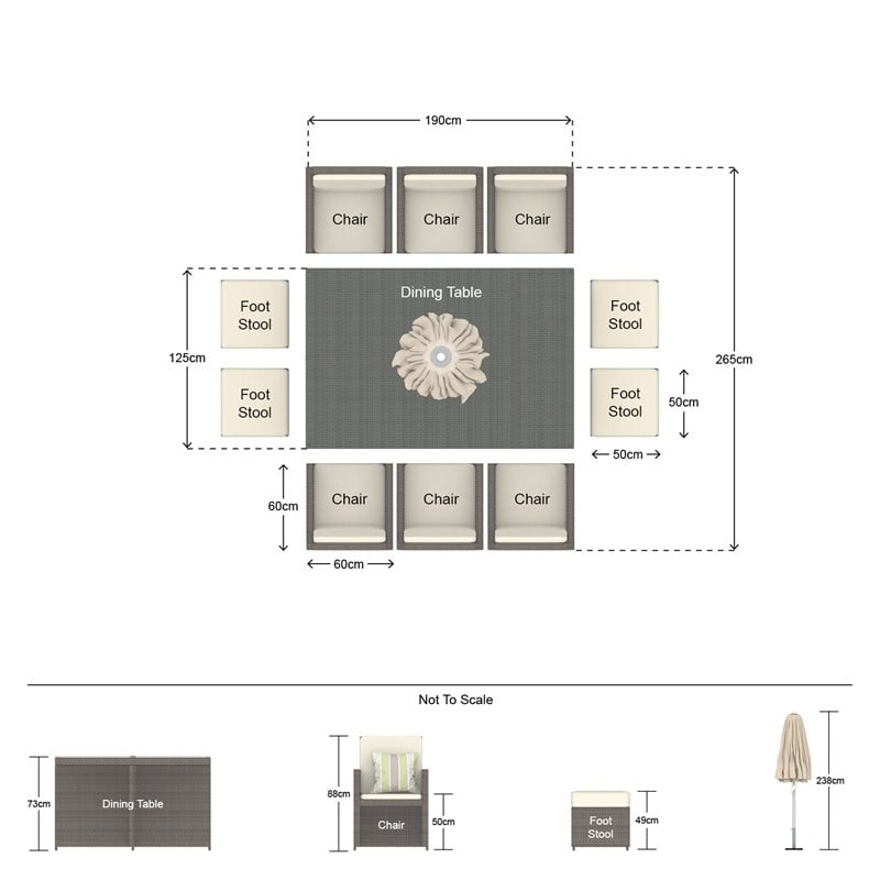 Gray Rattan 11-Pieces Patio Furniture and Outdoor Dining Table with Cushions