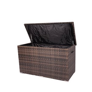 direct wicker hinge top patio storage box in brown