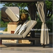 Direct Wicker Outdoor Adjustable Daybed Steel Lounge with Canopy and Cushions