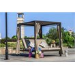 Direct Wicker Outdoor Adjustable Daybed Steel Lounge with Canopy and Cushions