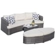 Direct Wicker Brown Rattan Deep Seating Group Sunbed Daybed Set with Cushion