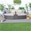 Direct Wicker Brown Rattan Deep Seating Group Sunbed Daybed Set with Cushion