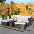 Direct Wicker Brown Rattan Deep Seating Group Sunbed Daybed Set with Cushion