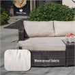 Direct Wicker Brown Rattan Deep Seating Group Sunbed Daybed Set with Cushion