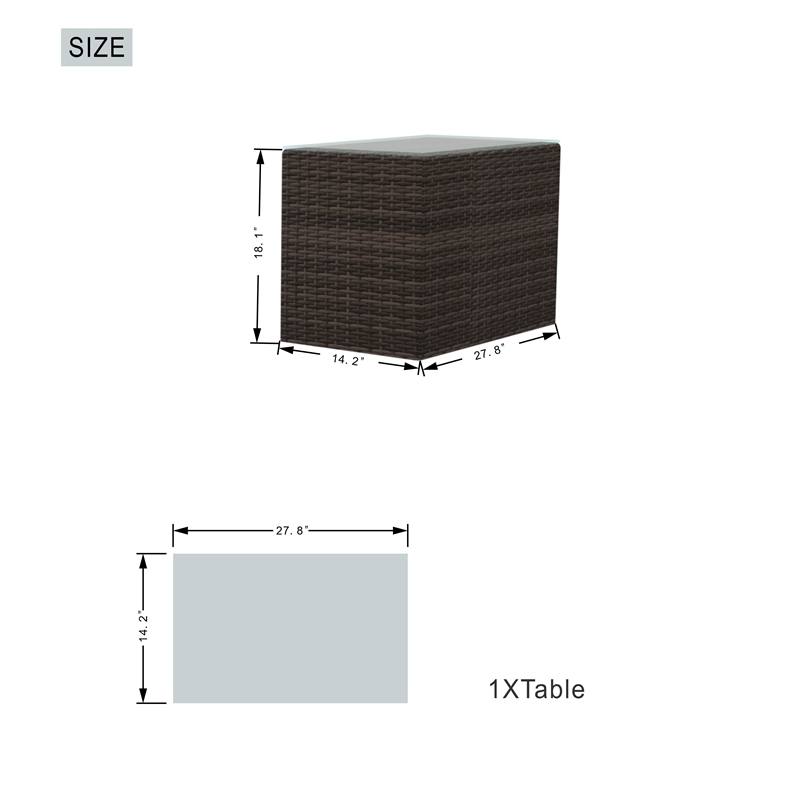Direct Wicker Brown Rattan Deep Seating Group Sunbed Daybed Set with Cushion