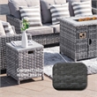 Direct Wicker 5-Piece Gray Rattan Patio Sofa Set Fire Pit Table with Cushions