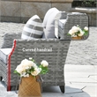 Direct Wicker 5-Piece Gray Rattan Patio Sofa Set Fire Pit Table with Cushions